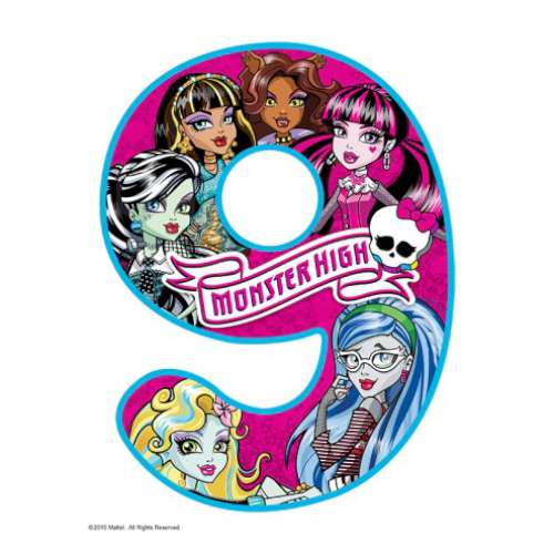 Monster High Number 9 Edible Icing Image - Click Image to Close